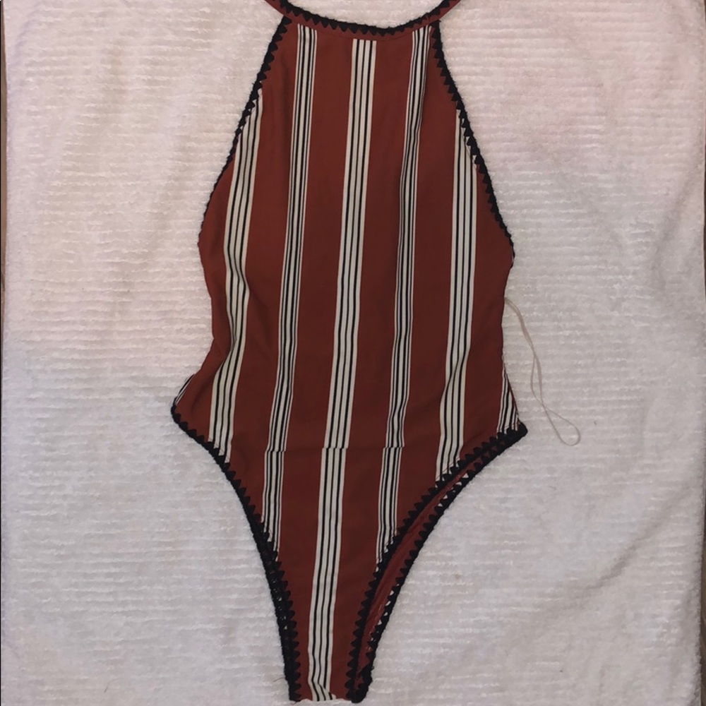 One piece Backless Halter Swimsuit